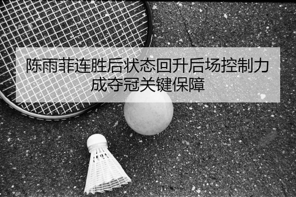 陈雨菲连胜后状态回升后场控制力成夺冠关键保障